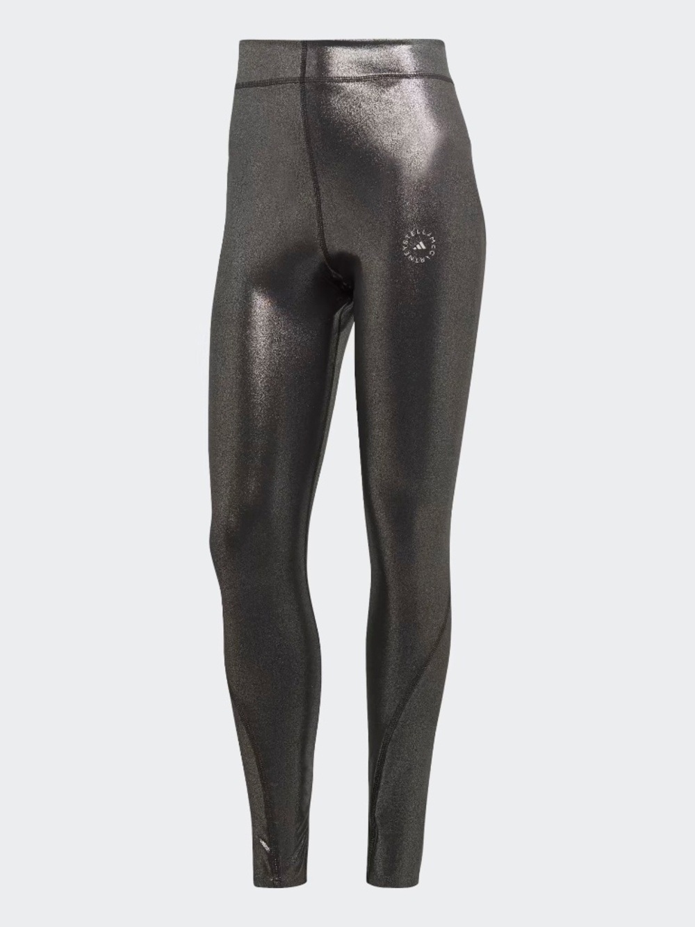 Adidas by Stella McCartney Metallic Black Shine Shimmer High Rise Leggings